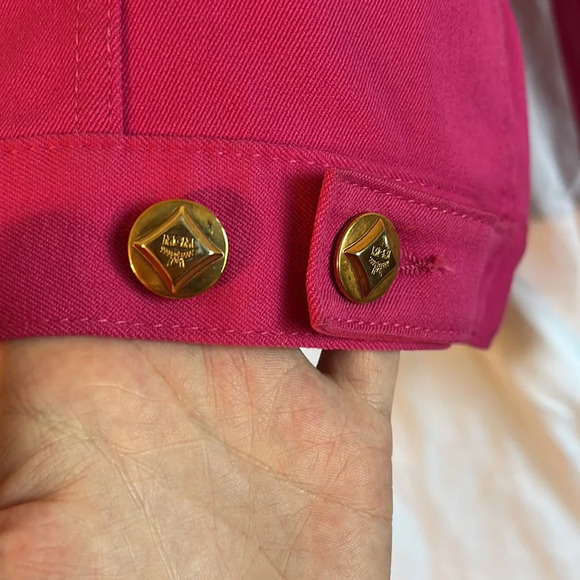 MCM Vintage 90s Barbiecore Denim Style Jacket with Gold Hardware - Picture 7 of 10